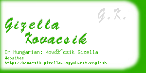 gizella kovacsik business card